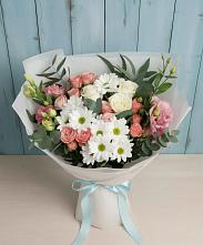 Букет цветов из:  Розы, Лизиантусы и Хризантемы в Широковский