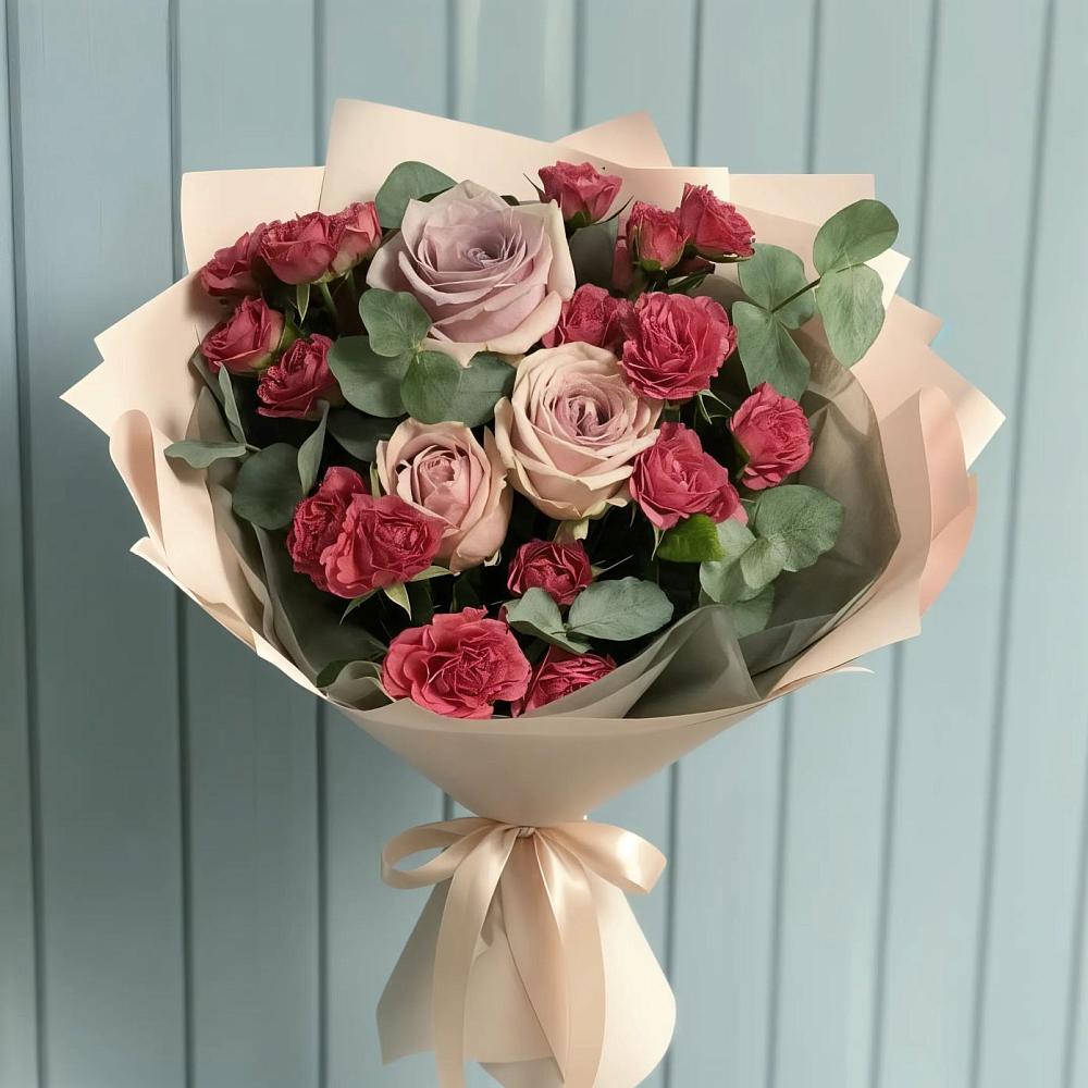 Букет цветов из: Гвоздики и Розы в Широковский