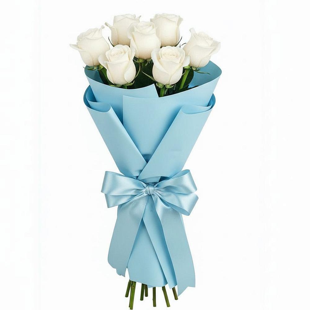 Букет 7 белых роз Проуд в Широковский
