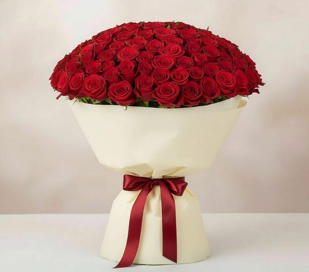 Букет 101 Красная роза Милано в Широковский