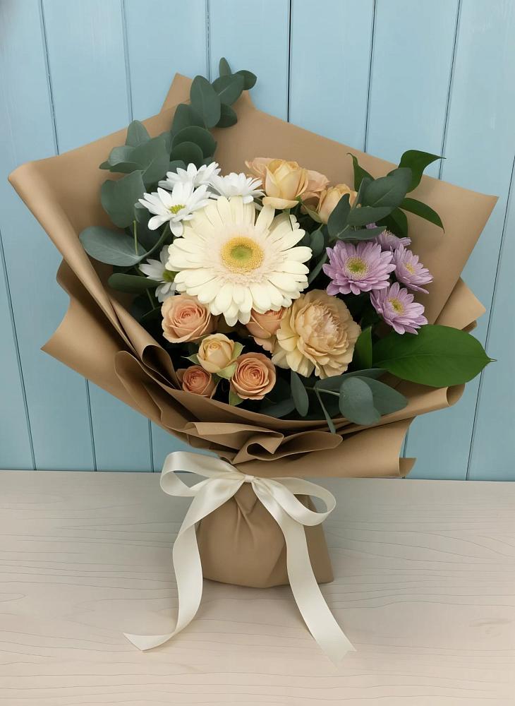 Букет цветов из: Герберы и Хризантемы в Широковский