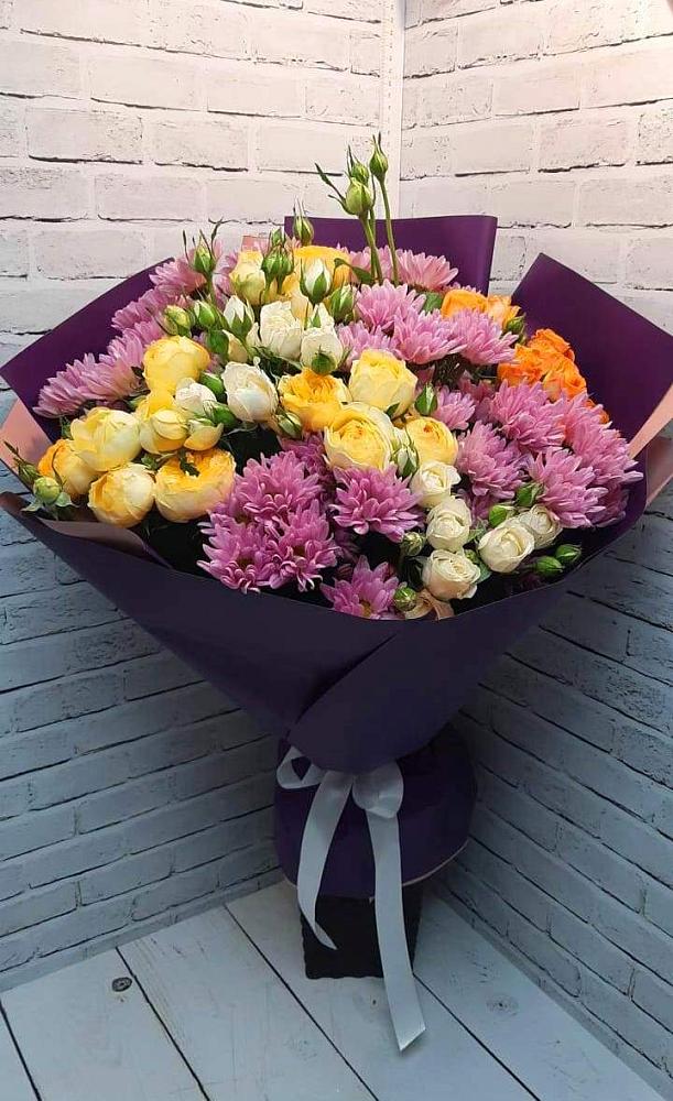 Букет цветов из: Хризантемы и Розы в Широковский