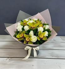 Букет цветов из:  Орхидеи и Розы в Широковский