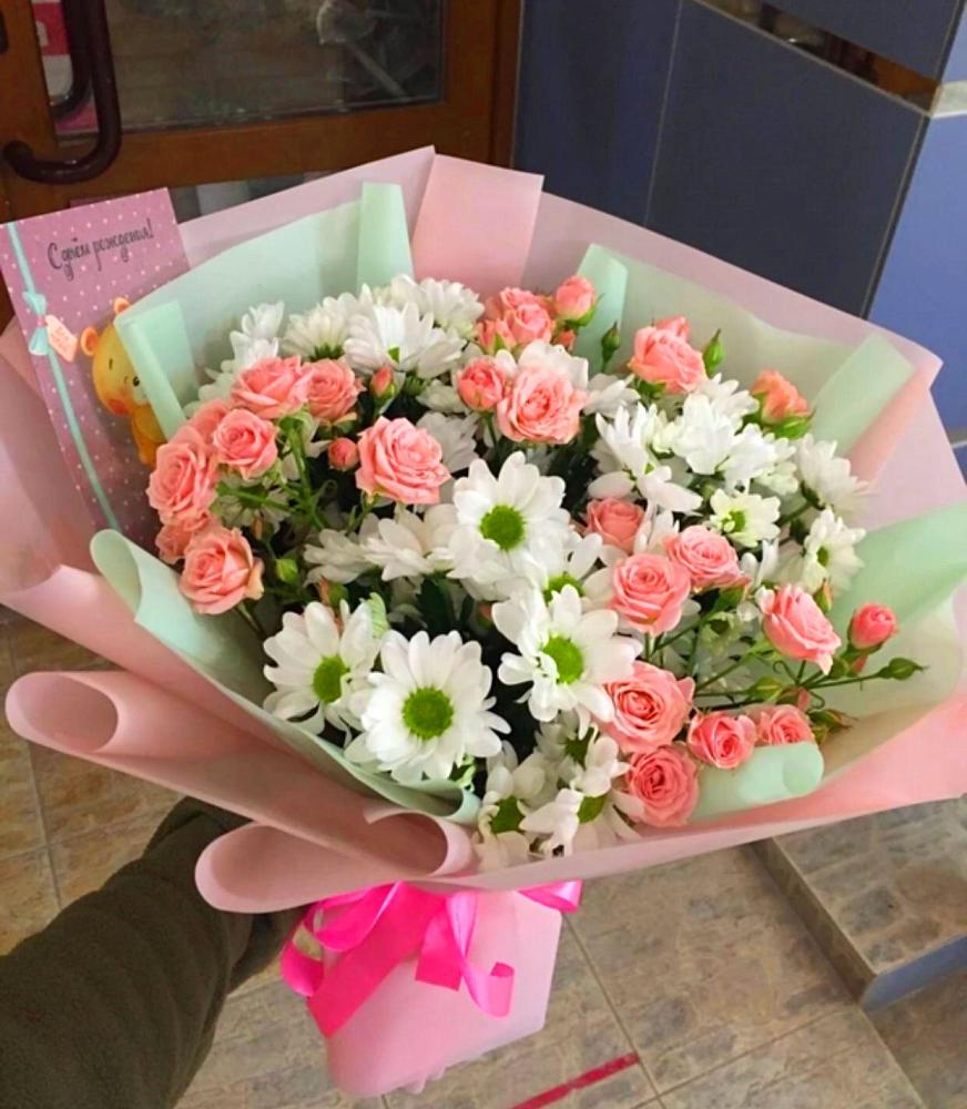 Букет цветов из: Розы и Хризантемы в Широковский