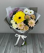 Букет цветов из:  Розы, Герберы и Хризантемы в Широковский