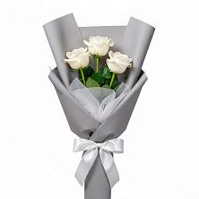 Букет 3 белые розы в Широковский
