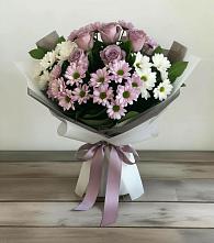 Букет цветов из:  Хризантемы и Розы в Широковский