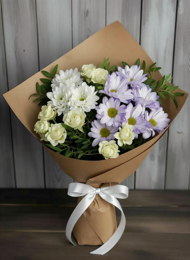 Букет цветов из: Хризантемы и Розы в Широковский